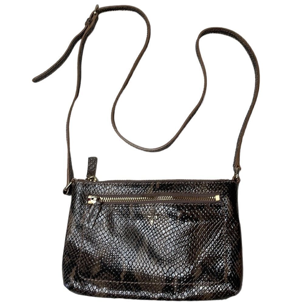 Cole Haan Faux Snake Skin Zippered Crossbody/Shoulder Bag.